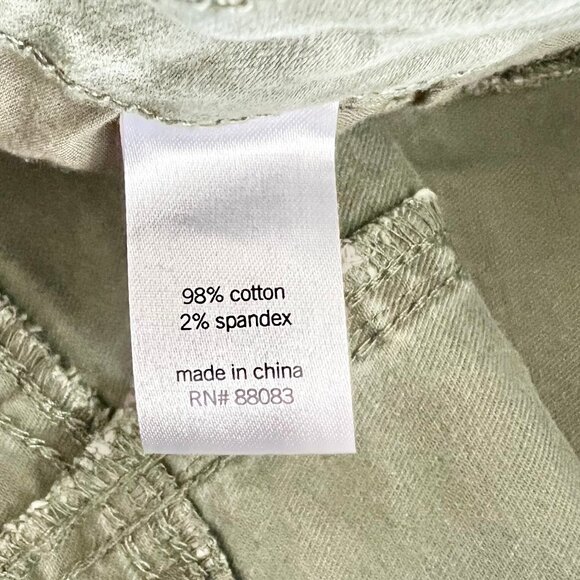 SO Juniors Olive Army Green High-Waist Cargo Pocket Frayed Hem Mini Skirt - Sz 1 - Picture 6 of 6